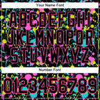 Custom Graffiti Pattern Black-Pink 3D Neon Splatter Performance T-Shirt photo 3
