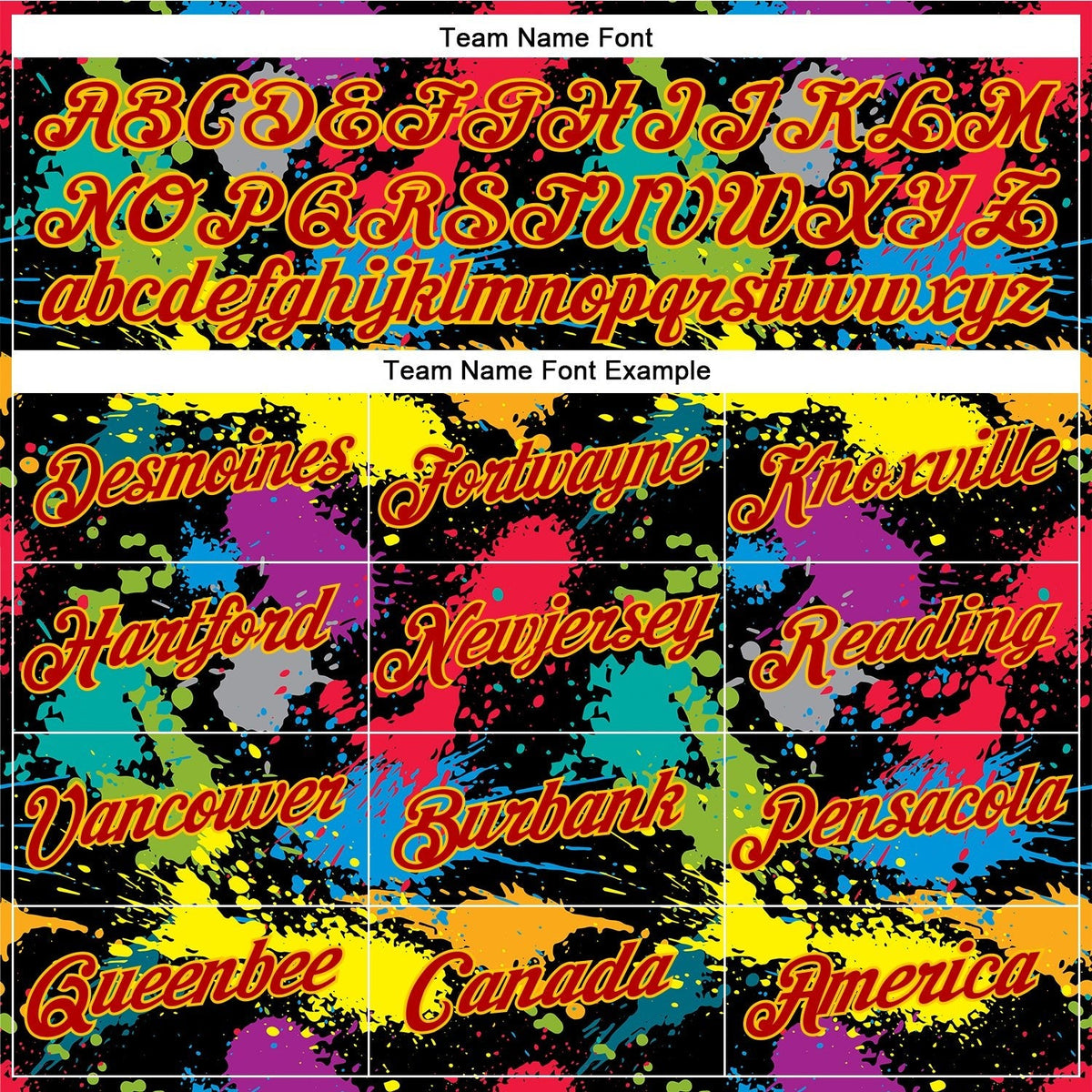 Custom Graffiti Pattern Red-Gold 3D Colorful Splattered Messy Art Ink Paintbrush Drawing Performance T-Shirt photo 2