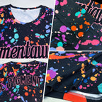 Custom Graffiti Pattern Black-Medium Pink 3D Expressive Splatter Performance T-Shirt photo 2