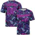 Custom Graffiti Pattern Purple-Pink 3D Creative Geometric Figures And Dots Performance T-Shirt photo 1