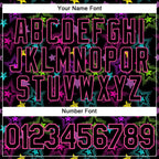 Custom Graffiti Pattern Black-Pink 3D Creative Colorful Stars Performance T-Shirt photo 3