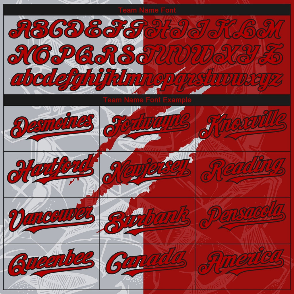 Custom Stitched Graffiti Pattern Gray Red-Black 3D Scratch Sports Pullover Sweatshirt Hoodie photo 2