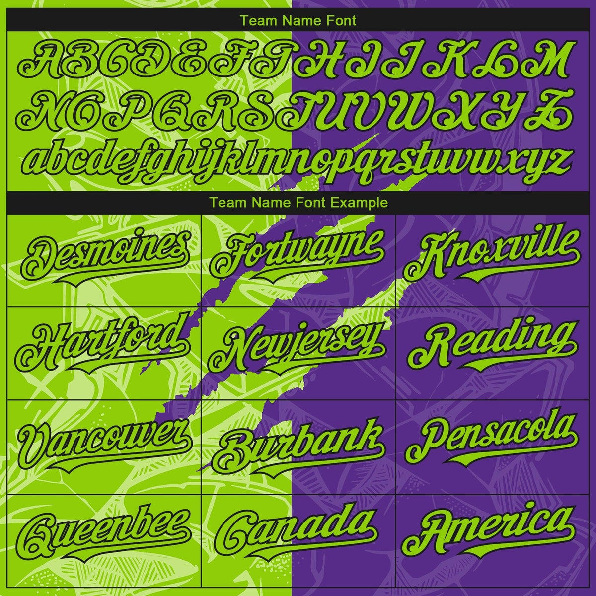 Custom Stitched Graffiti Pattern Neon Green Purple-Black 3D Scratch Sports Pullover Sweatshirt Hoodie photo 2