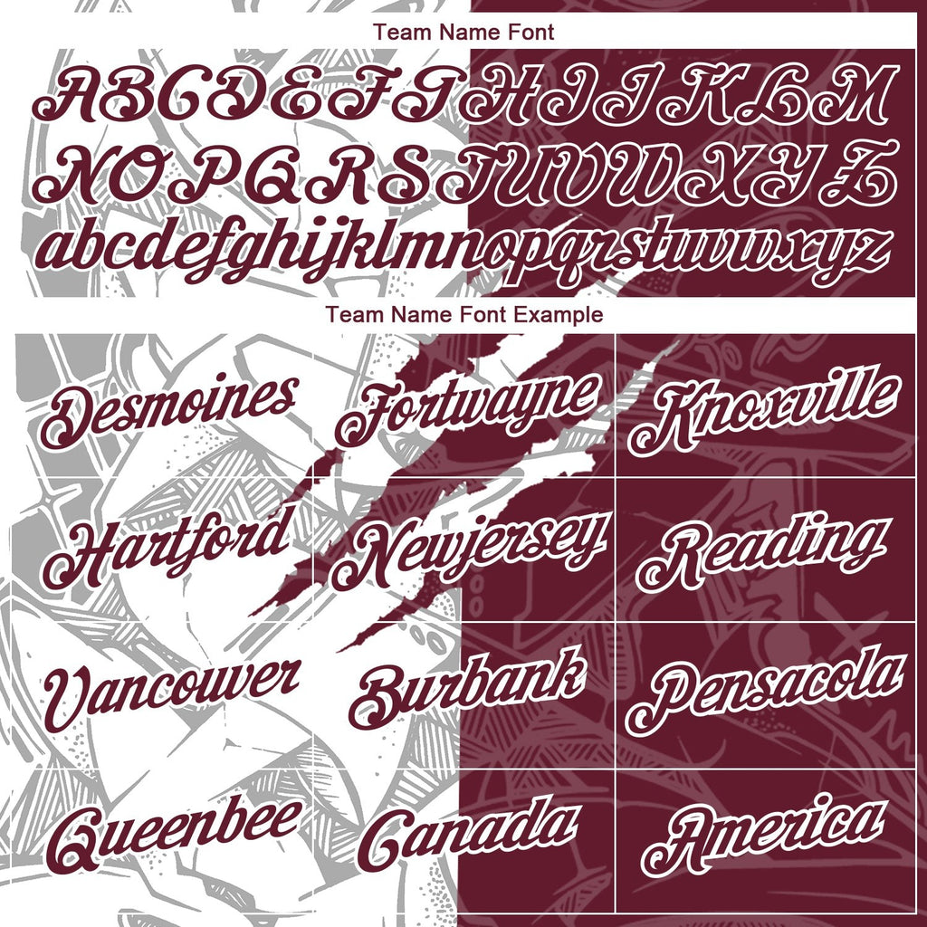 Custom Graffiti Pattern Burgundy-White Scratch 3D Performance T-Shirt photo 2