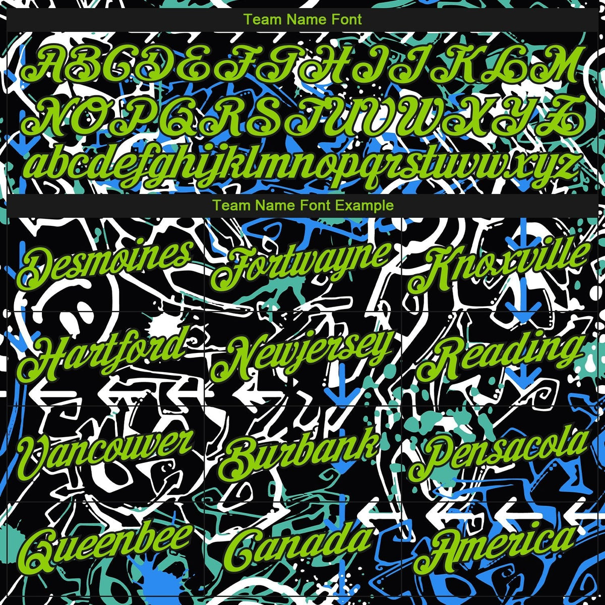 Custom Stitched Graffiti Pattern Neon Green-Black 3D Abstract Grunge Art Sports Pullover Sweatshirt Hoodie photo 2