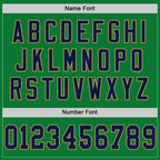 Custom Grass Green Navy-Old Gold Mesh Authentic Throwback Football Jersey photo 3