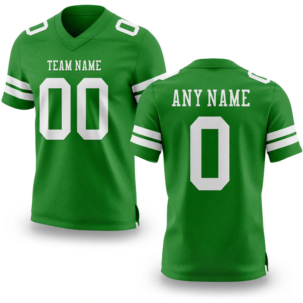 Custom Grass Green White Authentic Football Jersey