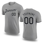 Custom Gray Black-White Performance T-Shirt