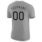 Custom Gray Black-White Performance T-Shirt photo 5