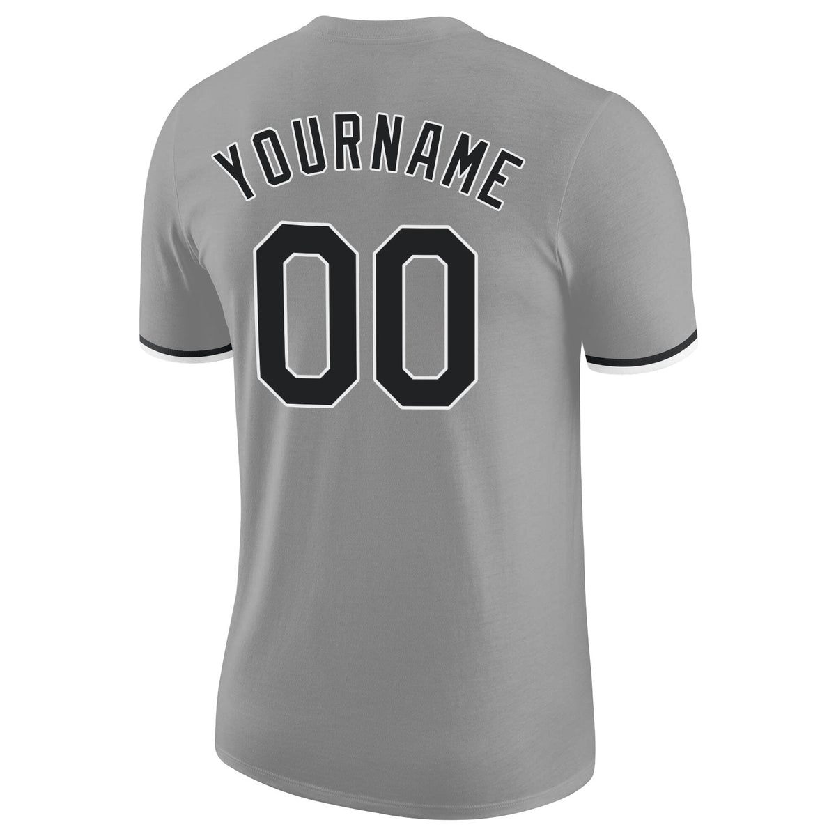 Custom Gray Black-White Performance T-Shirt photo 5