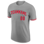 Custom Gray Red-Black Performance T-Shirt photo 4