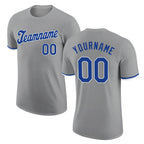 Custom Gray Royal-White Performance T-Shirt