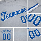 Custom Gray Royal-White Performance T-Shirt detail
