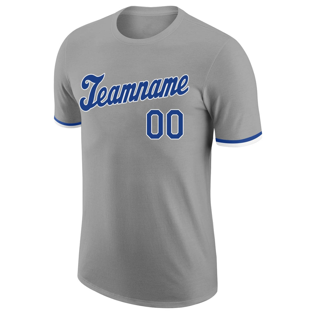Custom Gray Royal-White Performance T-Shirt photo 4