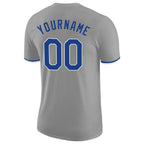 Custom Gray Royal-White Performance T-Shirt photo 5