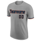 Custom Gray Black-Powder Blue Performance T-Shirt photo 4