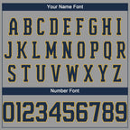Custom Gray Navy-Gold Performance T-Shirt photo 2