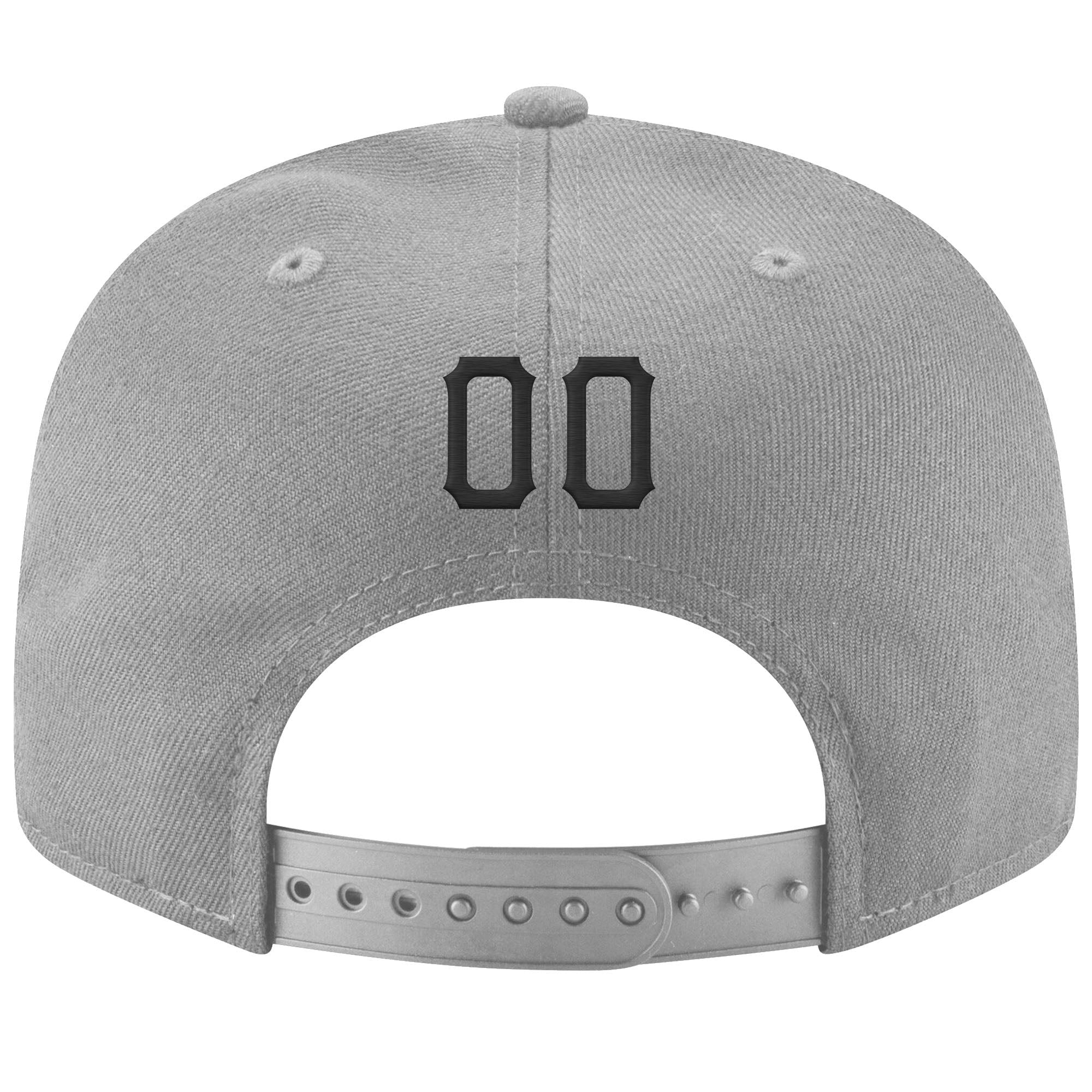 Custom Gray Black-White Stitched Adjustable Snapback Hat photo 3