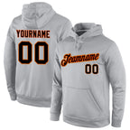 Custom Stitched Gray Black-Orange Sports Pullover Sweatshirt Hoodie photo 1