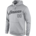 Custom Stitched Gray Gray-Black Sports Pullover Sweatshirt Hoodie photo 2