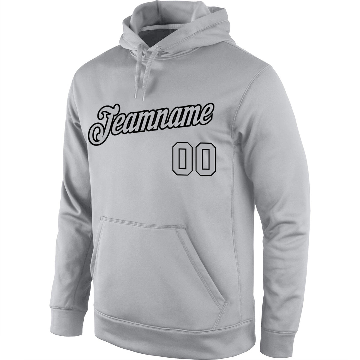Custom Stitched Gray Gray-Black Sports Pullover Sweatshirt Hoodie photo 2