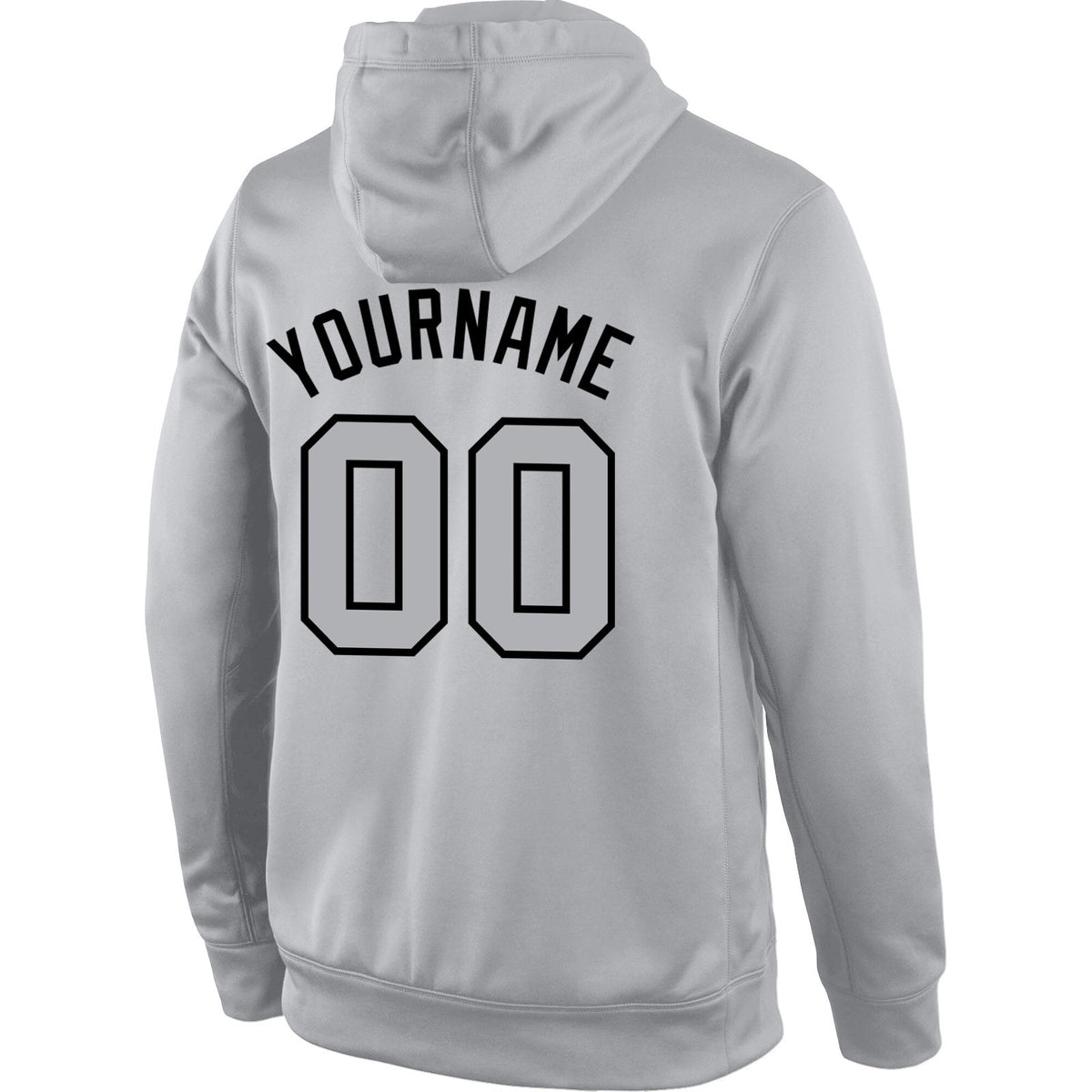 Custom Stitched Gray Gray-Black Sports Pullover Sweatshirt Hoodie photo 3