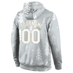 Custom Stitched Gray White-Old Gold Christmas 3D Sports Pullover Sweatshirt Hoodie photo 3