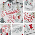 Custom Stitched Gray White-Red Christmas 3D Sports Pullover Sweatshirt Hoodie detail