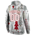 Custom Stitched Gray White-Red Christmas 3D Sports Pullover Sweatshirt Hoodie photo 3