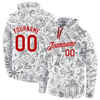 Custom Stitched White Red-White Christmas 3D Sports Pullover Sweatshirt Hoodie photo 1
