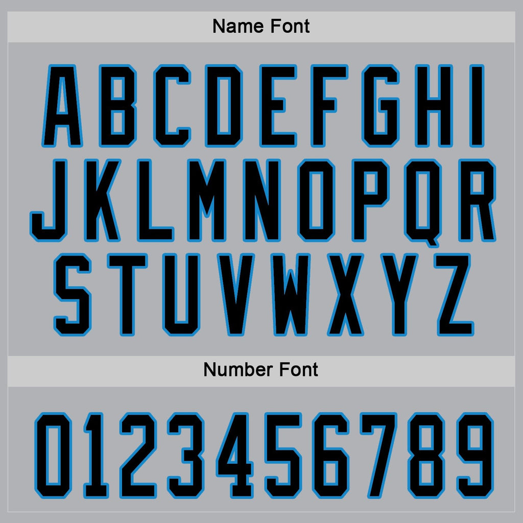 Custom Gray Black-Blue Hockey Jersey photo 2