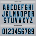 Custom Gray Black-Blue Hockey Jersey photo 2