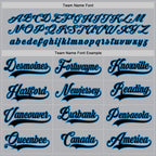 Custom Gray Black-Blue Hockey Jersey photo 3