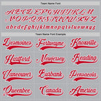 Custom Gray Red-White Hockey Jersey photo 3