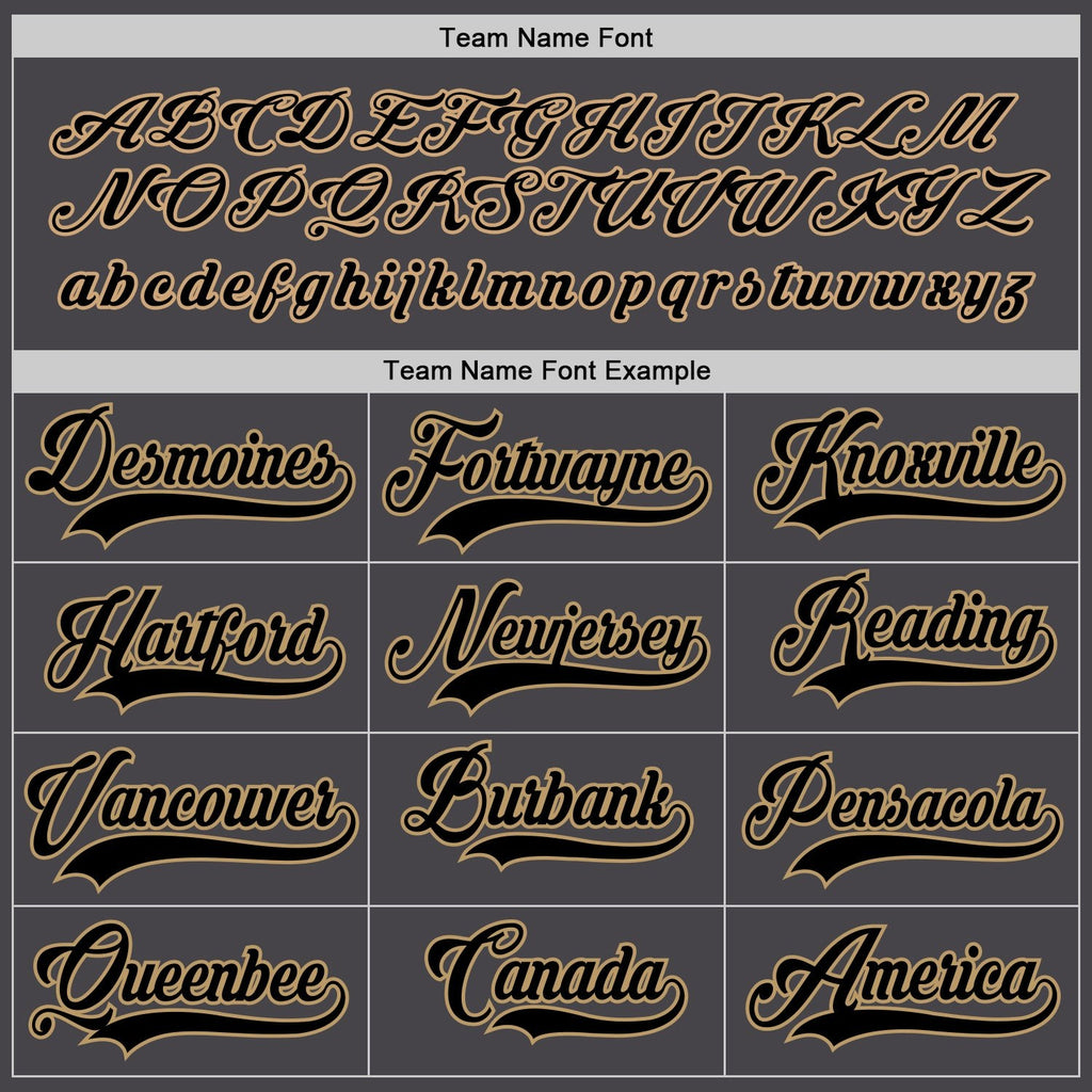 Custom Steel Gray Black-Old Gold Hockey Jersey photo 3