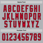 Custom Gray Red-Black Hockey Jersey photo 3