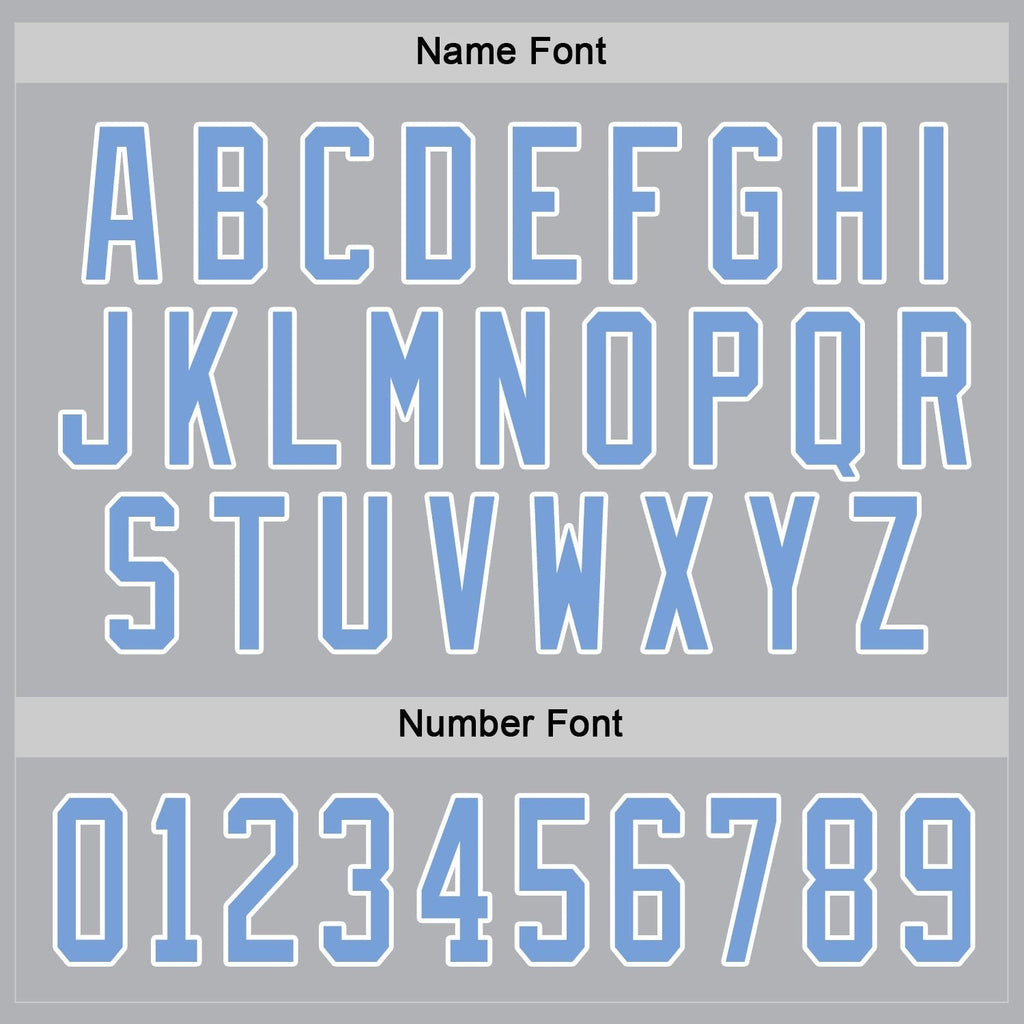 Custom Gray Light Blue-White Hockey Jersey photo 3