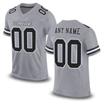 Custom Gray Black-White Mesh Authentic Football Jersey