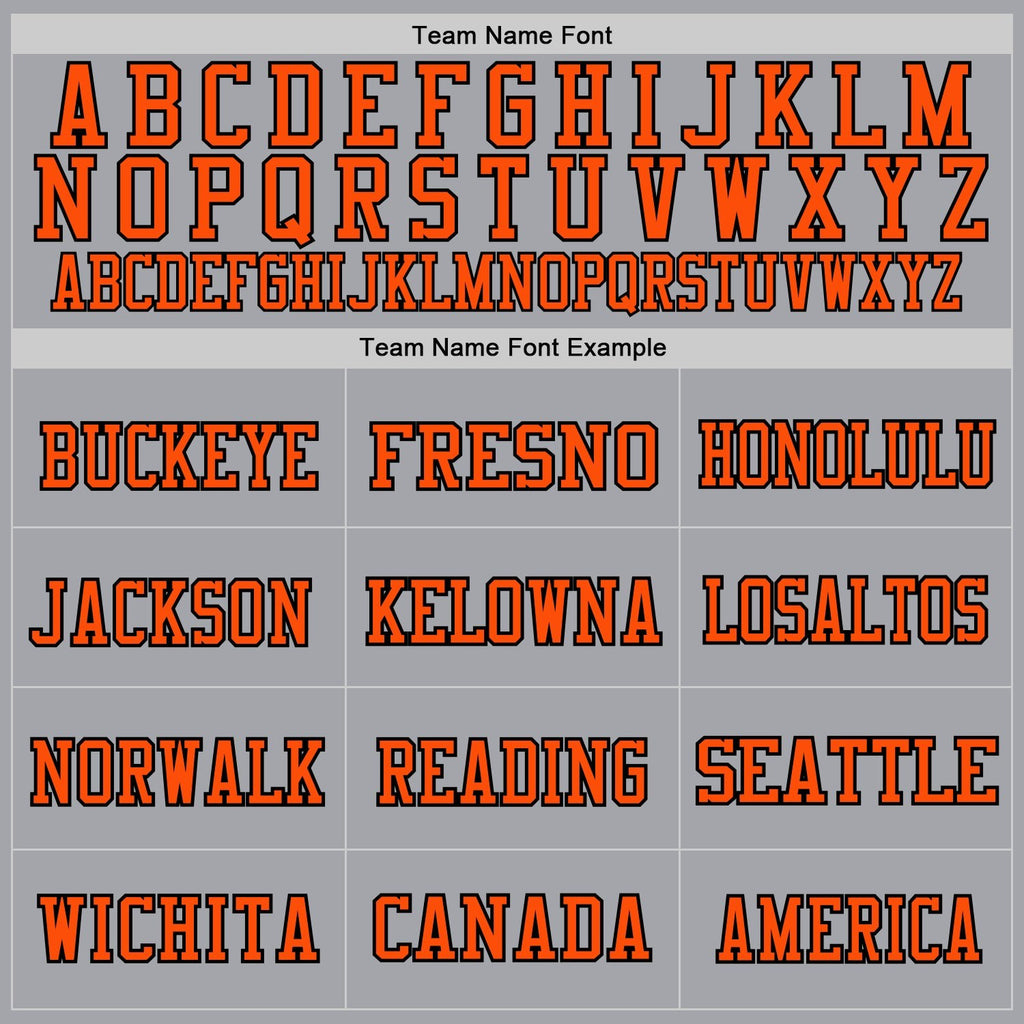 Custom Gray Black-Orange Mesh Authentic Football Jersey photo 2