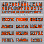 Custom Gray Black-Orange Mesh Authentic Football Jersey photo 2