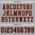 Custom Gray Black-Orange Mesh Authentic Football Jersey photo 3