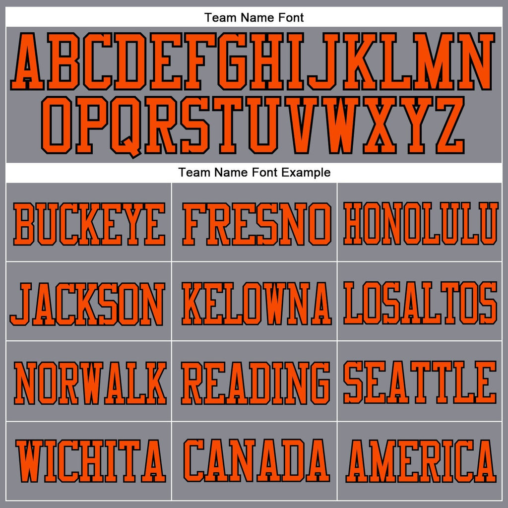 Custom Gray Orange-Black Mesh Authentic Football Jersey photo 1