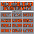 Custom Gray Orange-Black Mesh Authentic Football Jersey photo 1