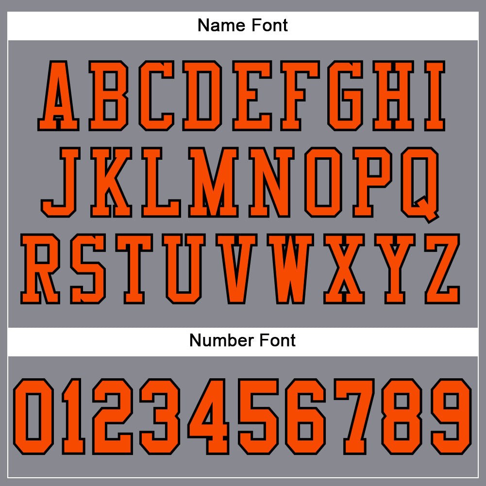 Custom Gray Orange-Black Mesh Authentic Football Jersey photo 2