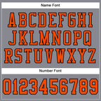 Custom Gray Orange-Black Mesh Authentic Football Jersey photo 2