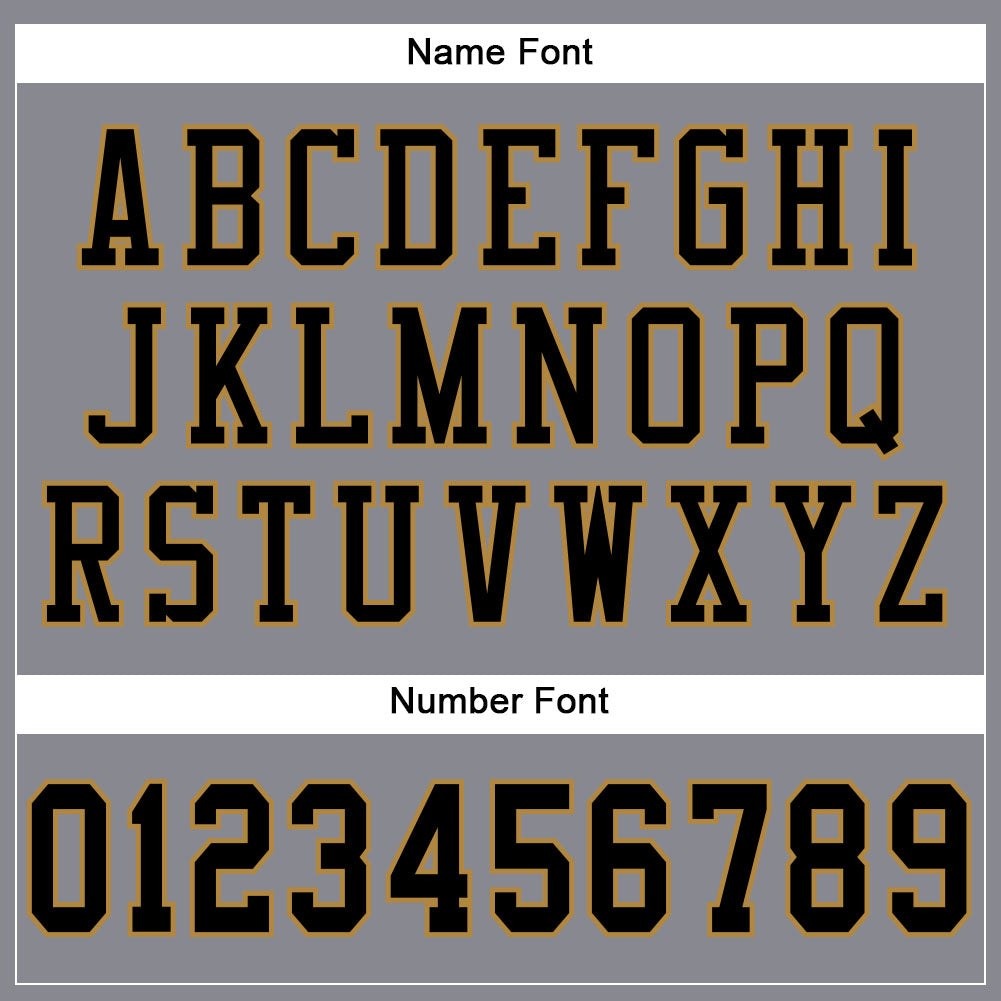 Custom Gray Black-Old Gold Mesh Authentic Football Jersey photo 2