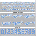 Custom Gray Light Blue-White Authentic Throwback Basketball Shorts photo 2