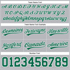 Custom Gray Kelly Green-White Authentic Throwback Basketball Shorts photo 2