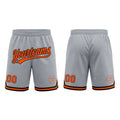 Custom Gray Orange-Black Authentic Throwback Basketball Shorts