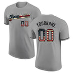 Custom Gray Vintage USA Flag-Black Performance T-Shirt